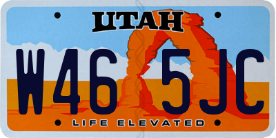 UT license plate W465JC
