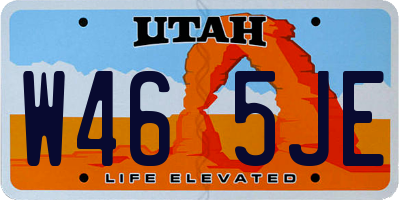 UT license plate W465JE