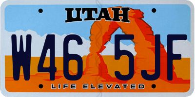 UT license plate W465JF