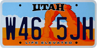 UT license plate W465JH