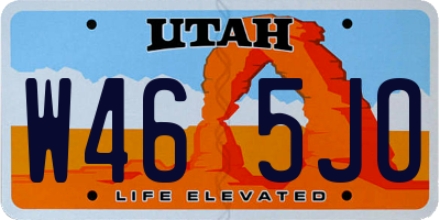 UT license plate W465JO