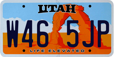 UT license plate W465JP
