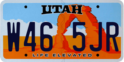UT license plate W465JR