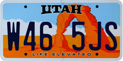 UT license plate W465JS