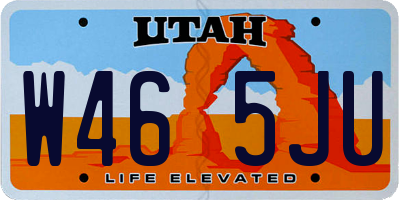 UT license plate W465JU