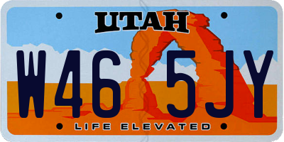 UT license plate W465JY
