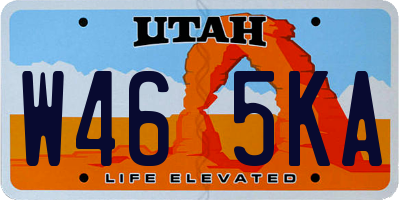 UT license plate W465KA
