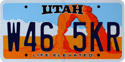 UT license plate W465KR