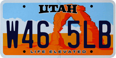UT license plate W465LB