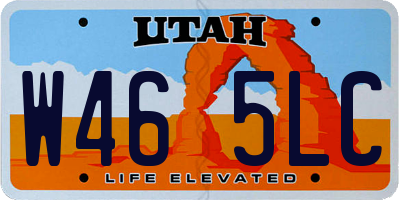 UT license plate W465LC