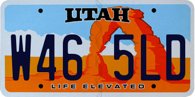 UT license plate W465LD