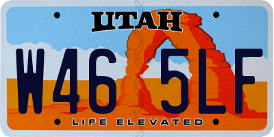 UT license plate W465LF