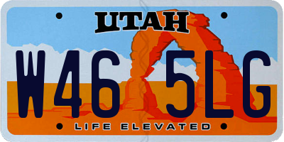 UT license plate W465LG