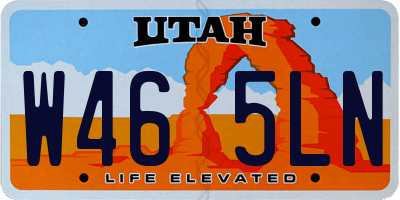 UT license plate W465LN