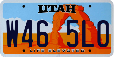 UT license plate W465LO