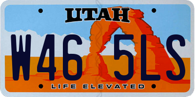 UT license plate W465LS