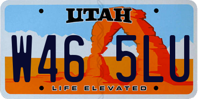 UT license plate W465LU