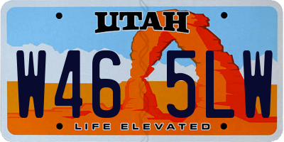 UT license plate W465LW
