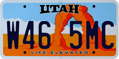 UT license plate W465MC