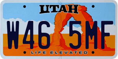 UT license plate W465MF