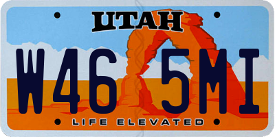 UT license plate W465MI