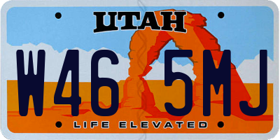 UT license plate W465MJ