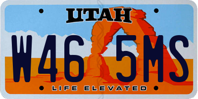 UT license plate W465MS