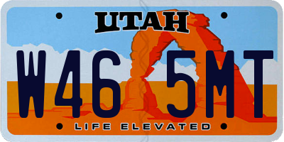 UT license plate W465MT