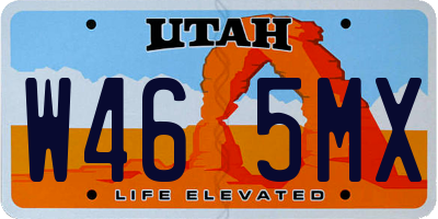 UT license plate W465MX