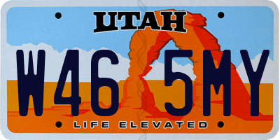 UT license plate W465MY