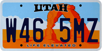 UT license plate W465MZ