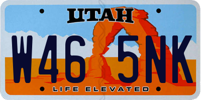 UT license plate W465NK