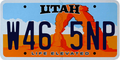 UT license plate W465NP