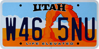 UT license plate W465NU