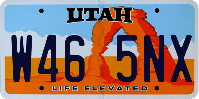 UT license plate W465NX
