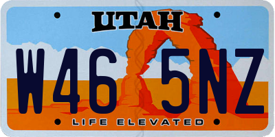 UT license plate W465NZ