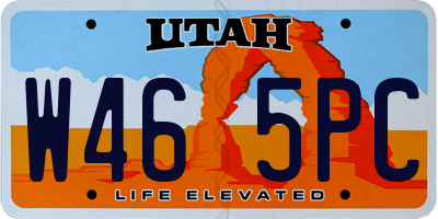 UT license plate W465PC