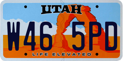 UT license plate W465PD