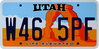UT license plate W465PF