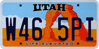 UT license plate W465PI
