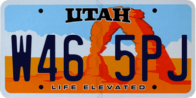 UT license plate W465PJ