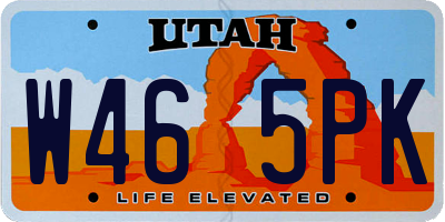 UT license plate W465PK