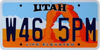 UT license plate W465PM