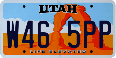 UT license plate W465PP
