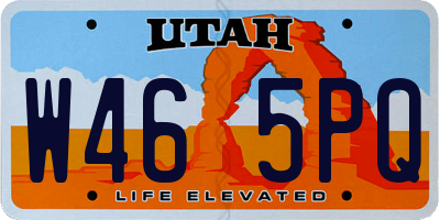 UT license plate W465PQ