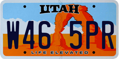 UT license plate W465PR