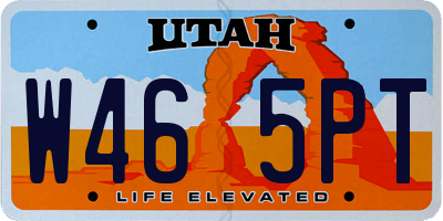 UT license plate W465PT