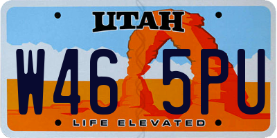 UT license plate W465PU
