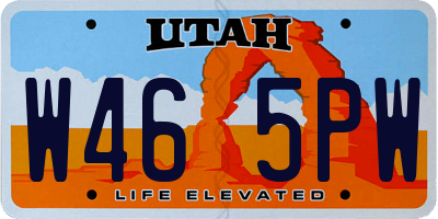 UT license plate W465PW
