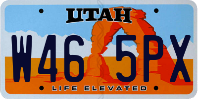 UT license plate W465PX